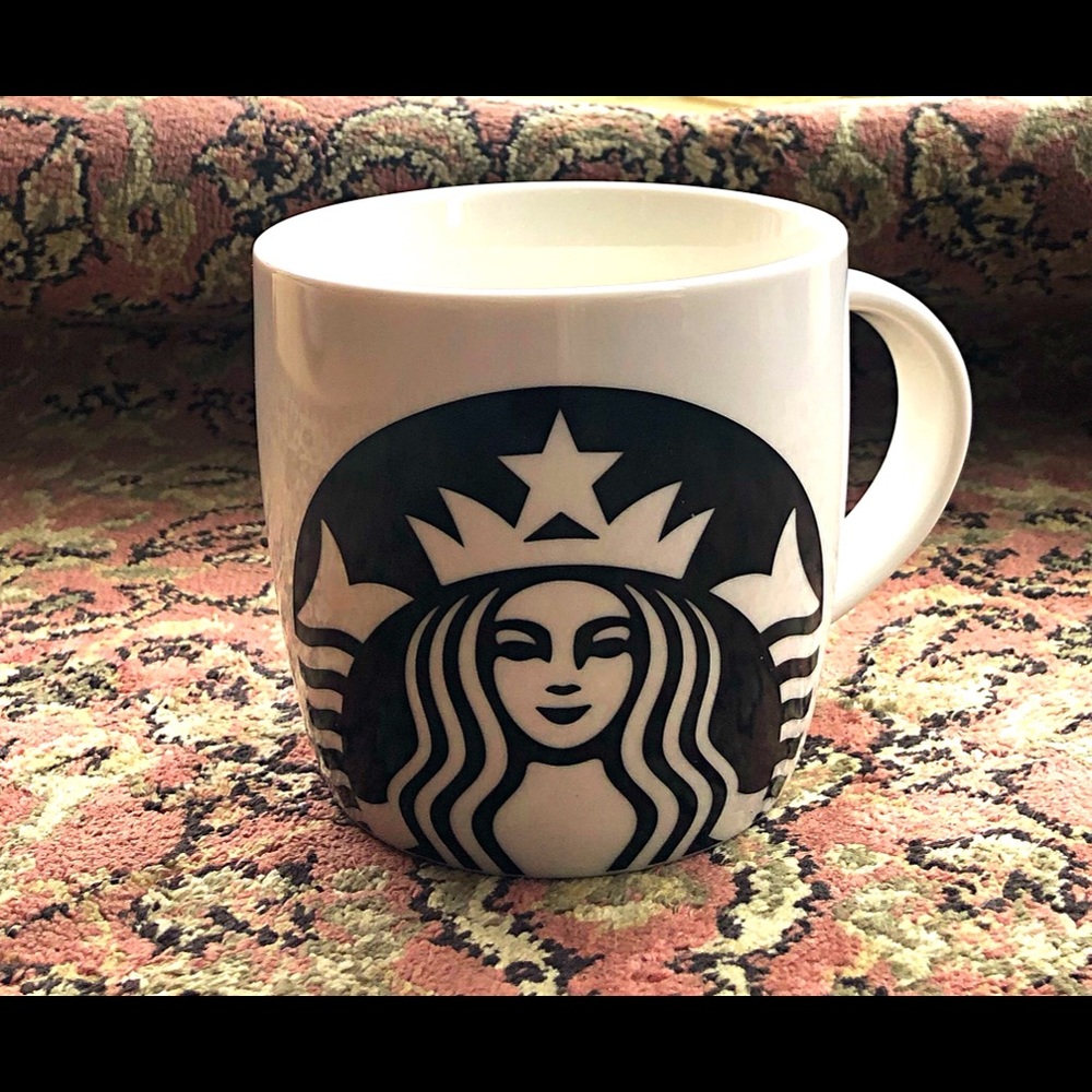 STARBUCKS white/black coffee mug